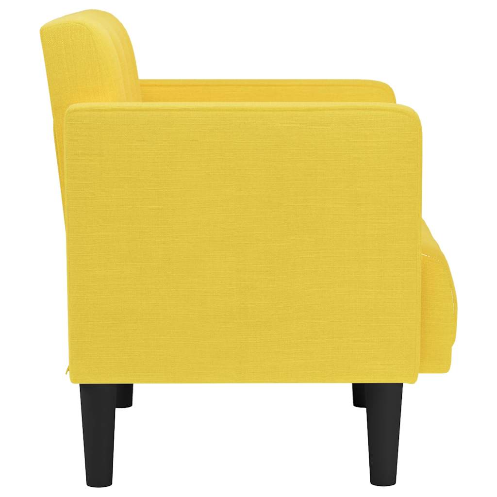 Poltrona com apoio de braços 53 cm tecido amarelo-claro