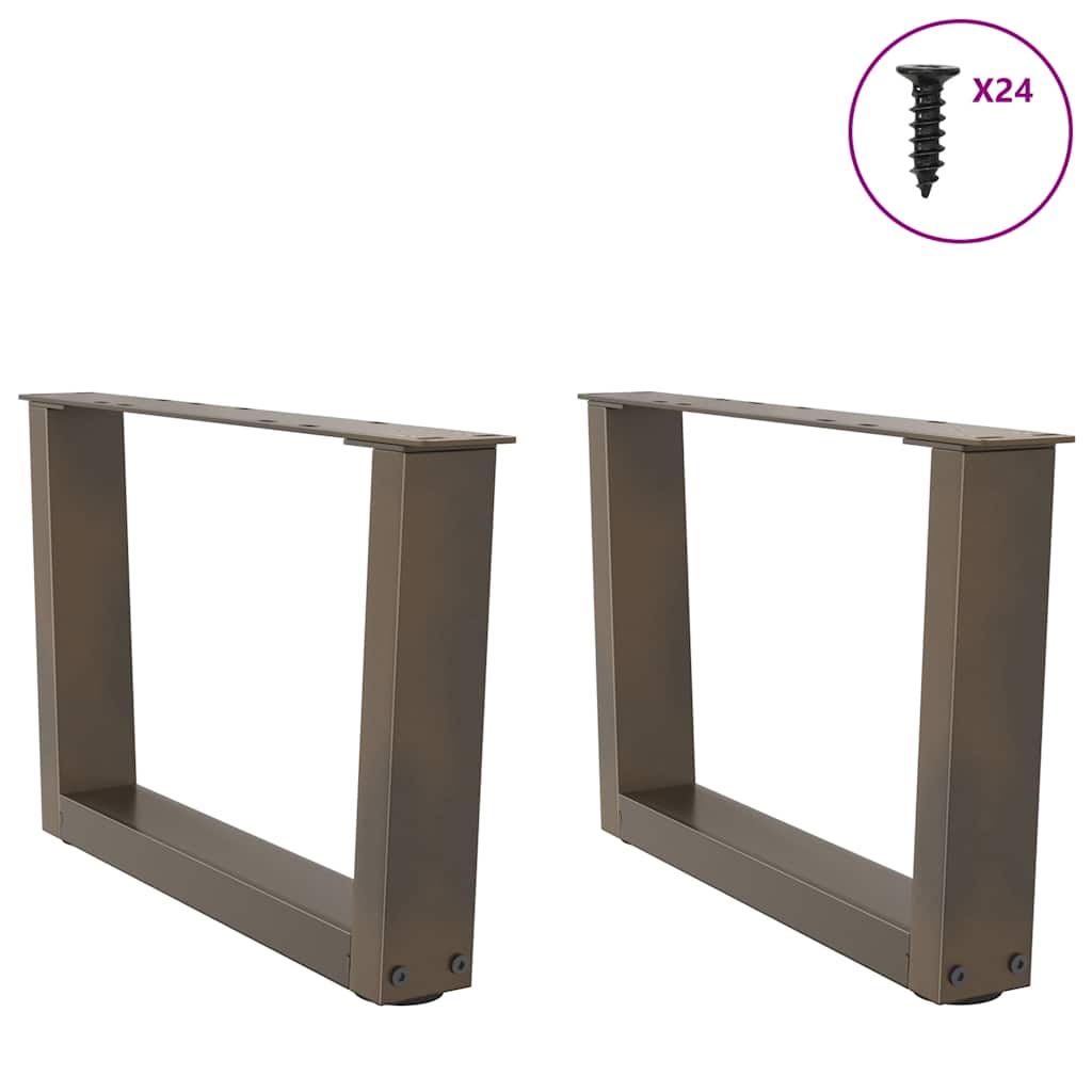 Pés para mesa de centro em formato de v, 2 peças, aço natural, 60x(30-31,3) cm, aço