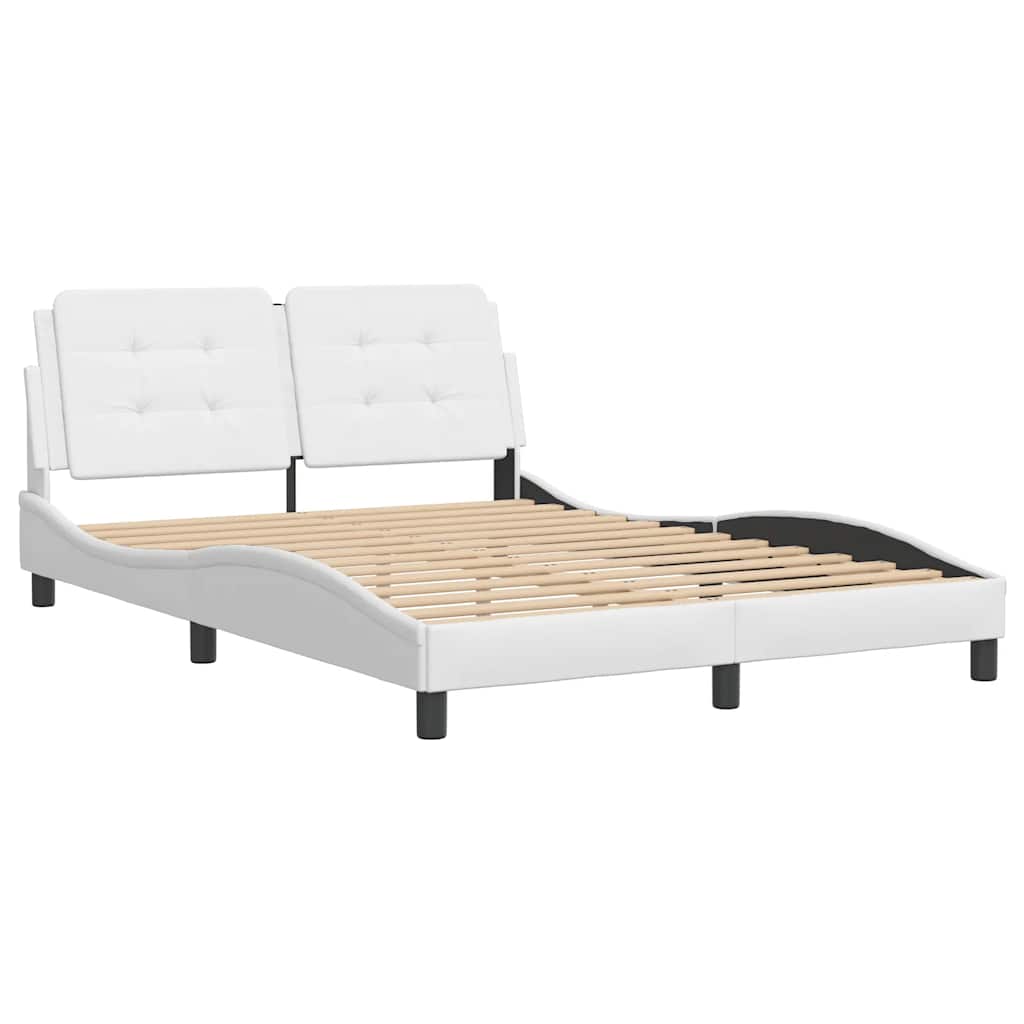 Estrutura de cama sem colchão zadar 140x200 cm couro artificial branco