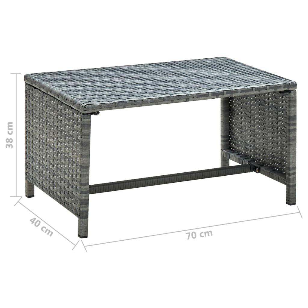 Mesa de centro 70x40x38 cm vime PE antracite