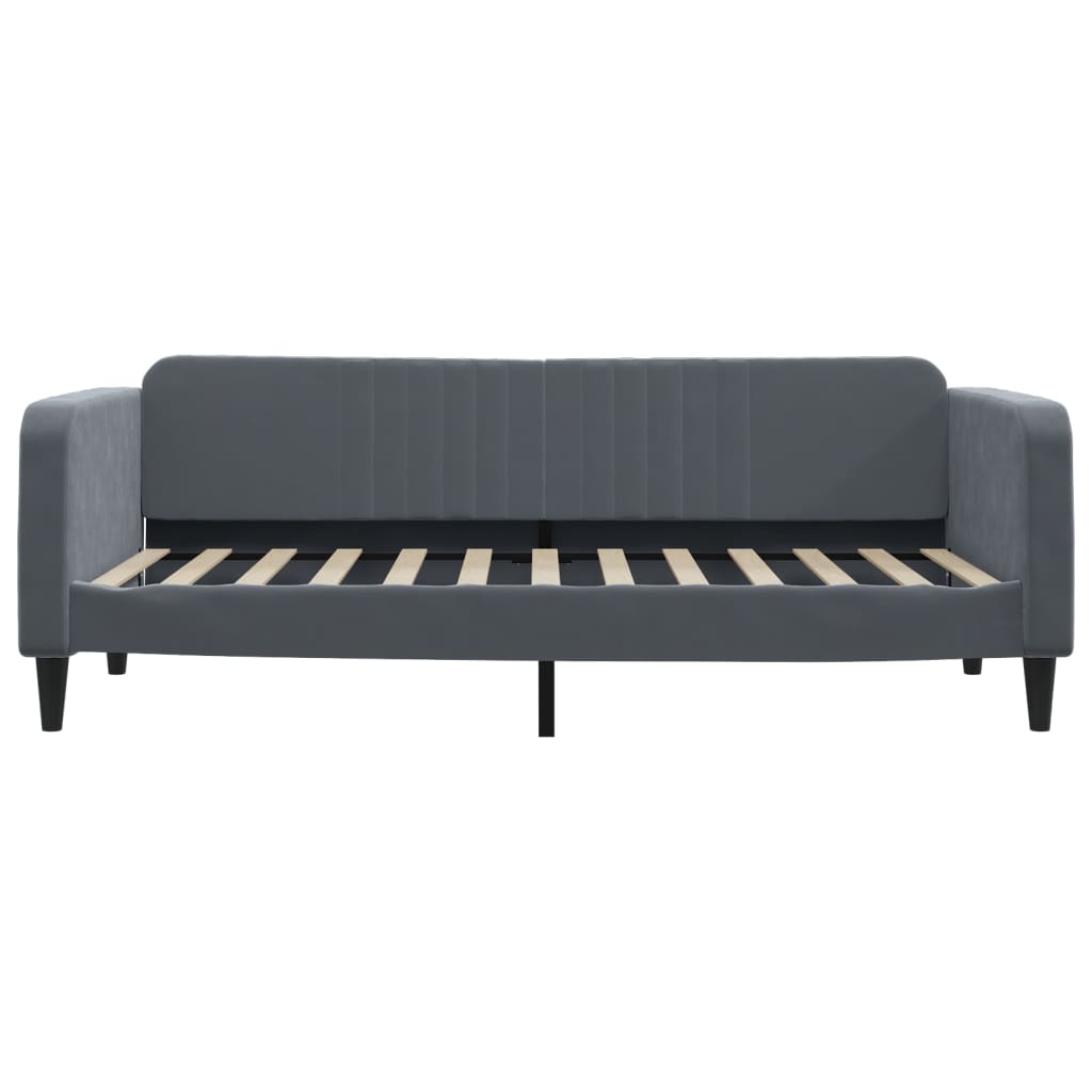 Sofá-cama com colchão 100x200 cm veludo cinzento-escuro