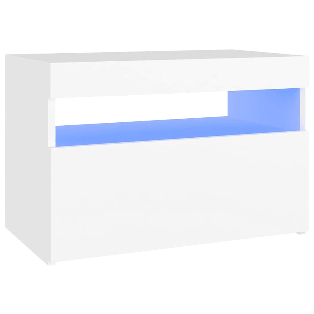 Móvel de TV com luzes LED 60x35x40 cm branco