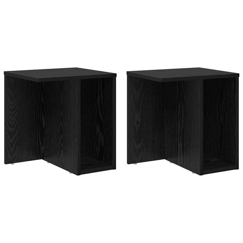 Mesa de apoio 2 unid. carvalho preto 37 x 32 x 40 cm