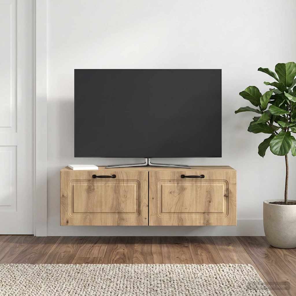 Gabinete de TV de parede 98 x 31 x 30 cm carvalho arttisan
