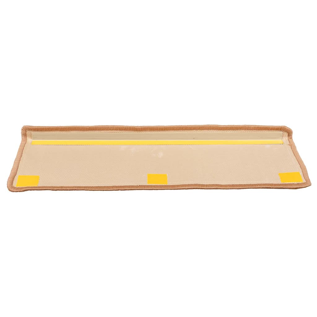 Tapetes de escadas adesivos 10 pcs 65x21x4 cm bege