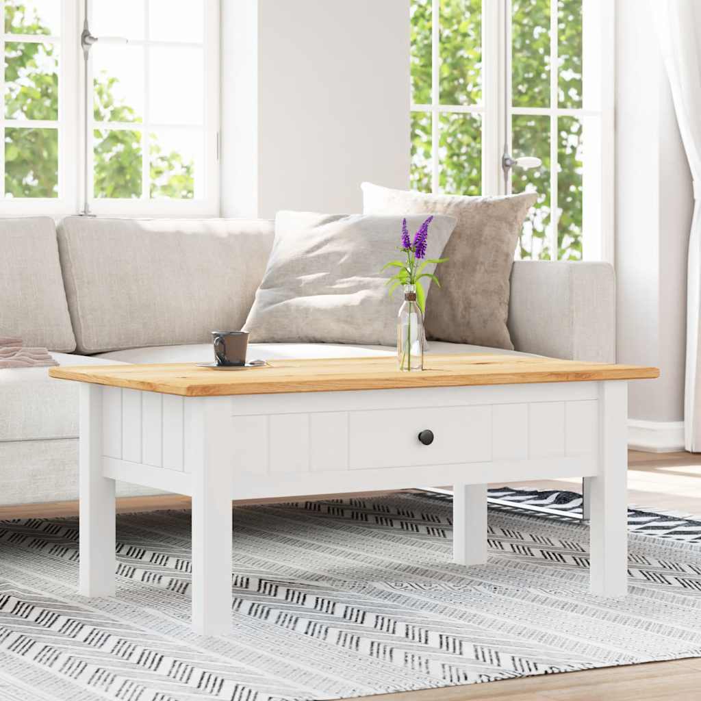 Mesa de centro 100x60x45 cm pinho maciço panama branco
