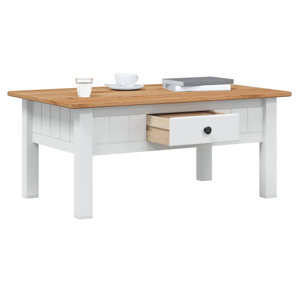 Mesa de centro 100x60x45 cm pinho maciço panama branco