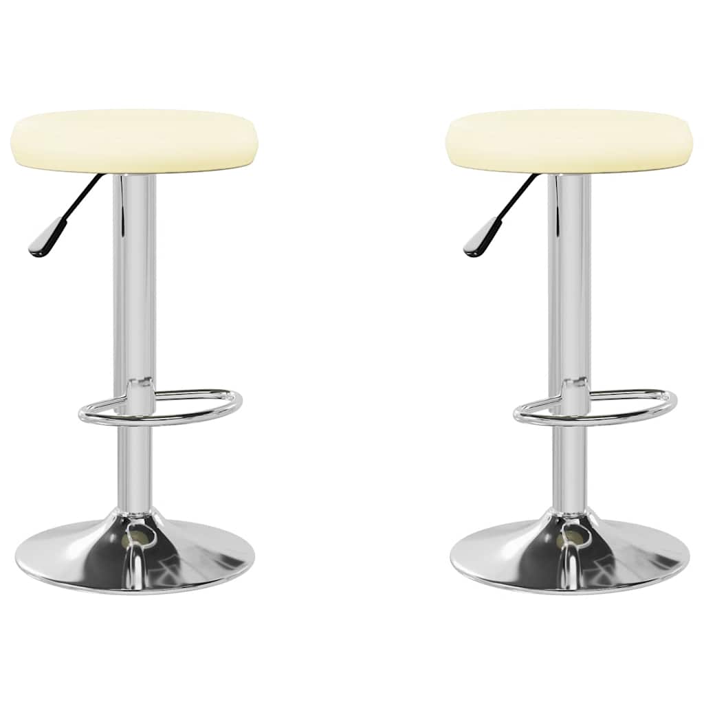Bancos de bar 2 pcs couro artificial cor creme