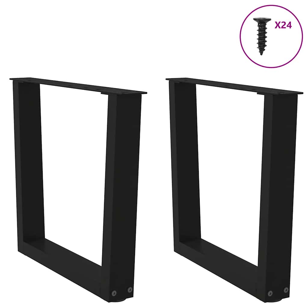 Pés para mesa de centro em v 2 peças preto 60x(42-43,3) cm aço