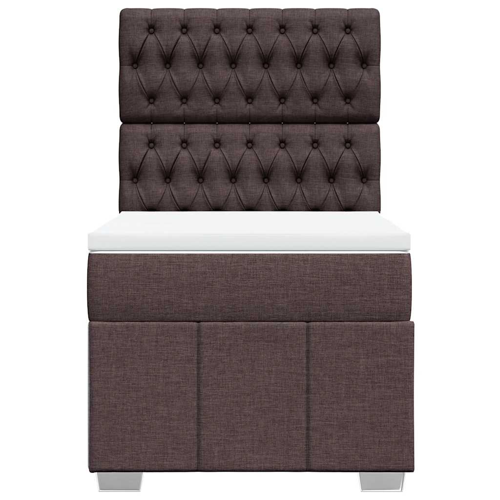 Cama com molas/colchão 90x200 cm tecido castanho-escuro