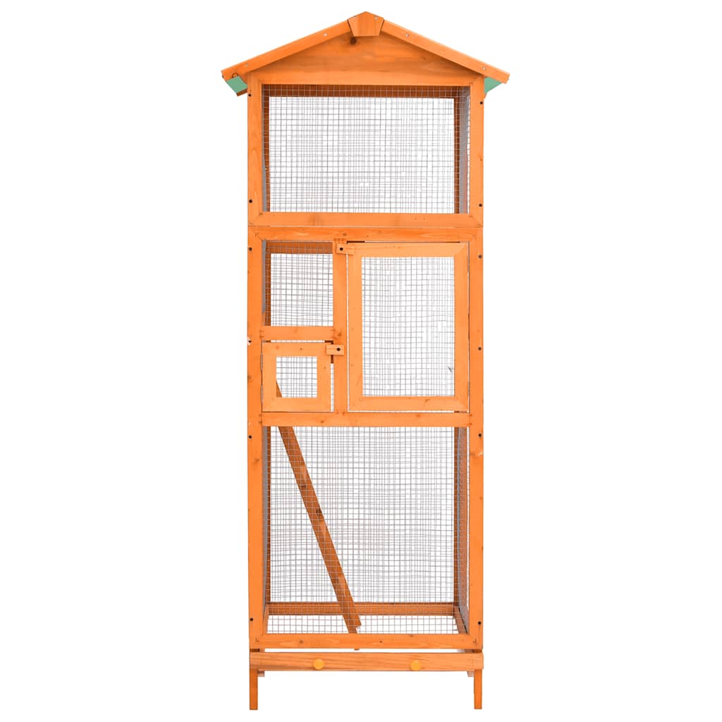 Gaiola para pássaros 68x62x166 cm madeira de abeto maciça