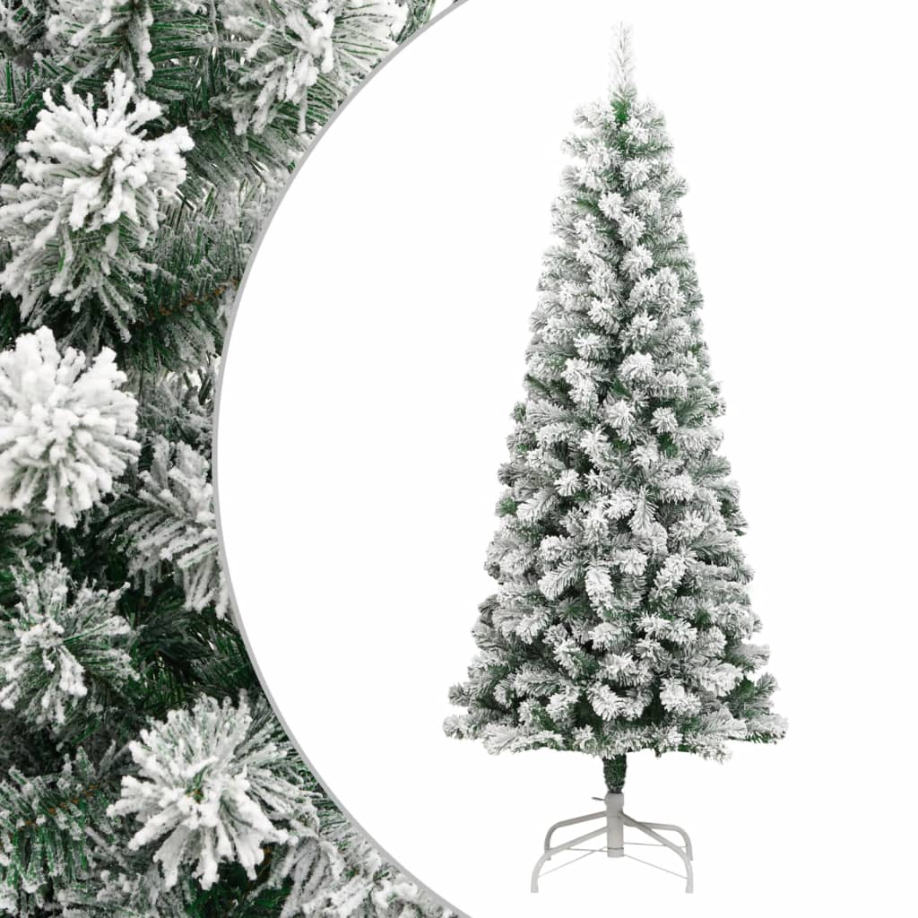 Árvore de natal artificial articulada c/ flocos de neve 240 cm