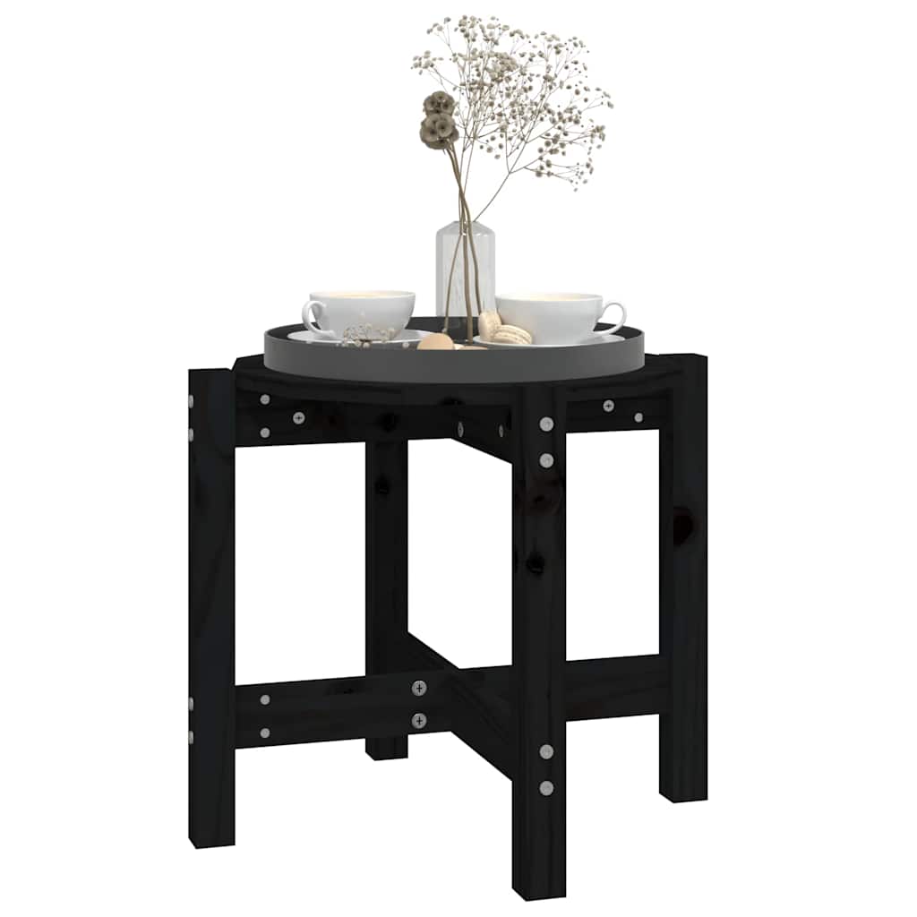 Mesa de centro ø 52,5x45 cm madeira de pinho maciça preto
