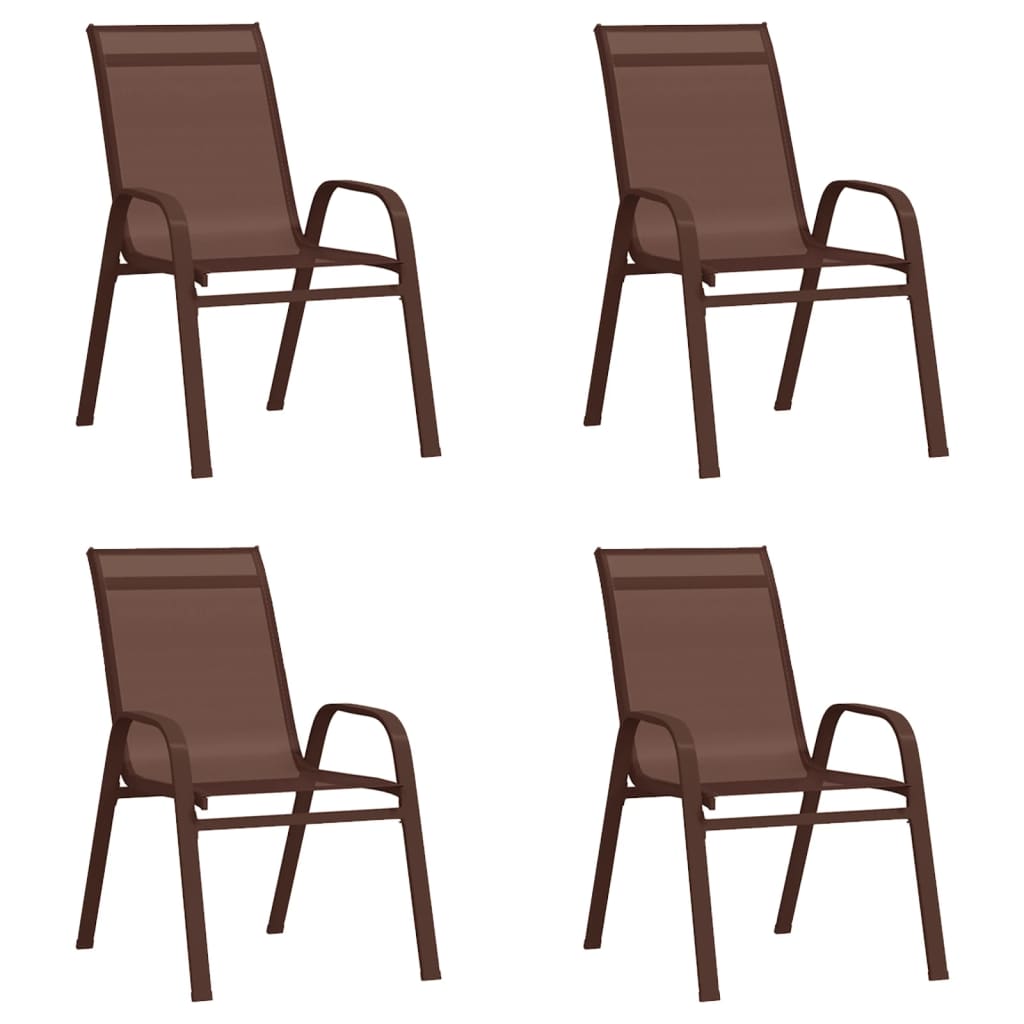5 Pcs conjunto de jantar para jardim castanho e preto