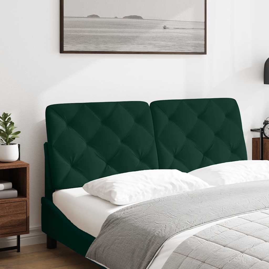 Almofadão de cabeceira 120 cm veludo verde-escuro