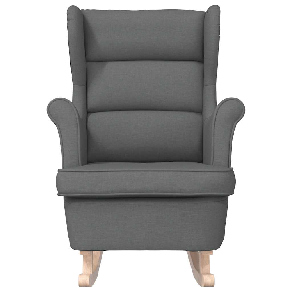 Cadeira de baloiço 74x90x102 cm tecido cinzento-escuro