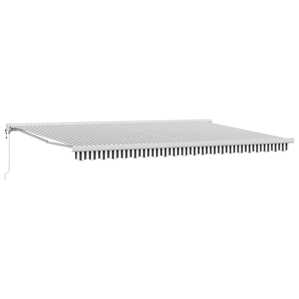 Toldo retrátil 5x3 m tecido e alumínio antracite e branco