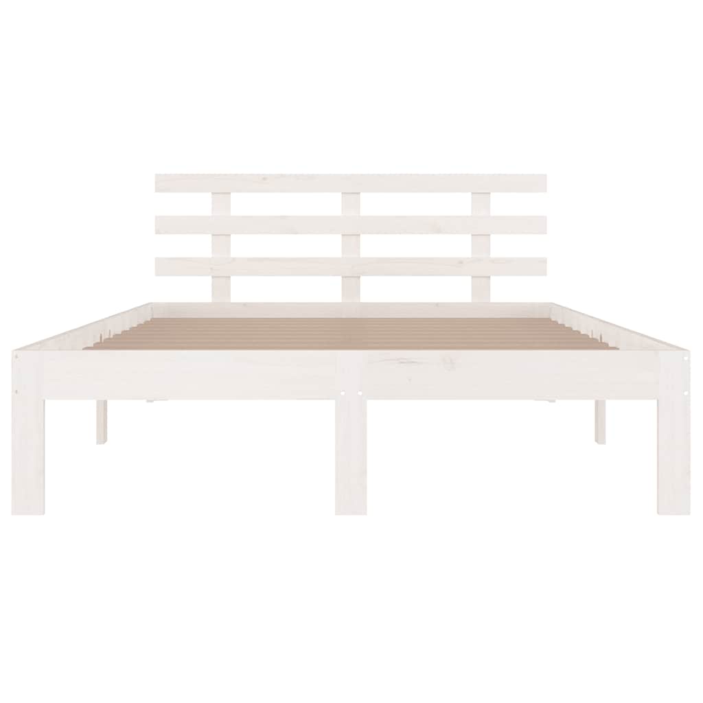 Estrutura cama pequena casal 120x190 cm pinho maciço branco
