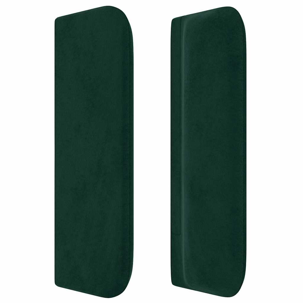 Cabeceira de cama c/ abas tecido 147x16x78/88cm verde-escuro