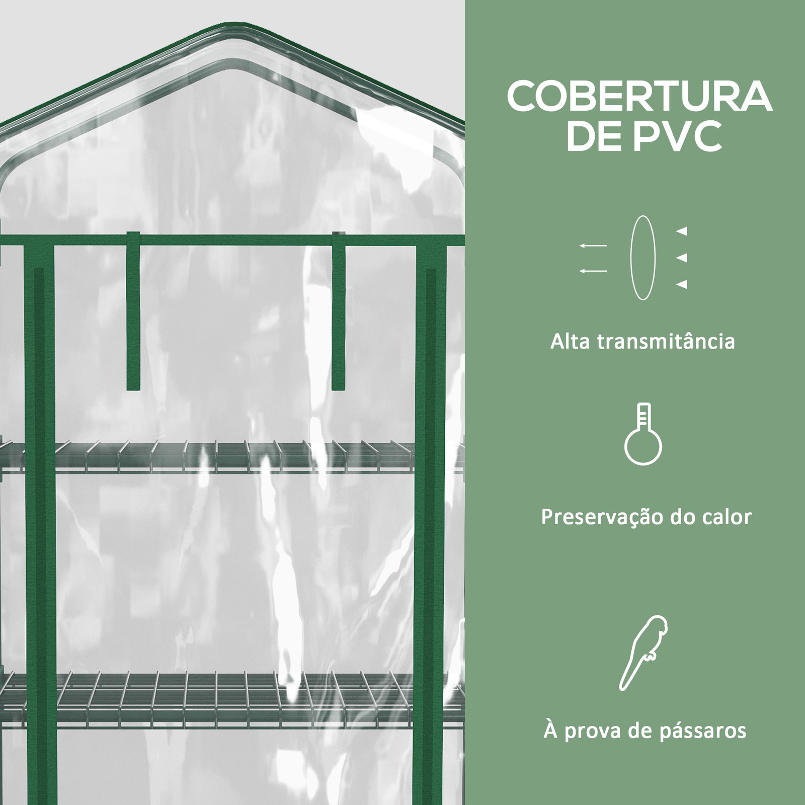 Estufa pequena estufa de exterior com rodas prateleiras de 4 níveis estufa para cultivar plantas flores 69x50x165 cm transparente