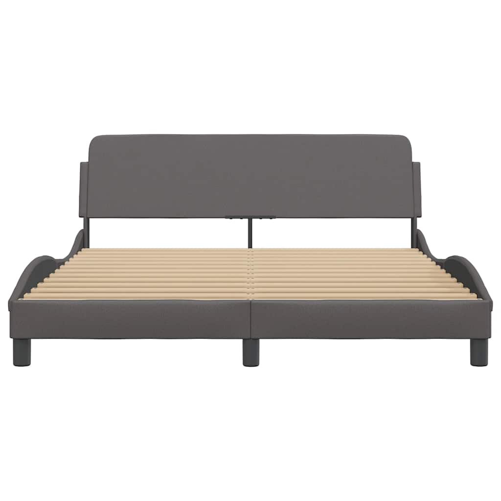 Estrutura de cama dover couro artificial 160x200cm cinzento
