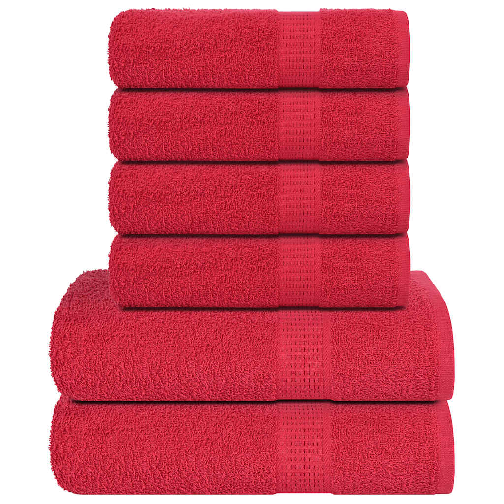 6Pcs conjunto de toalhas frogn 360 g/m² vermelho