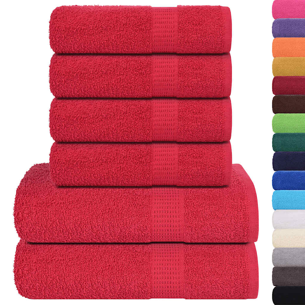 6Pcs conjunto de toalhas frogn 360 g/m² vermelho