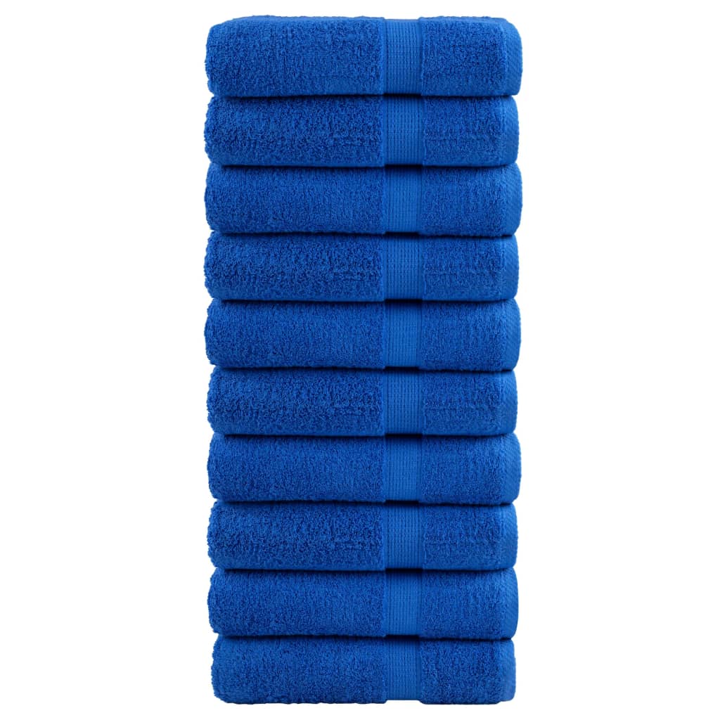 Toalhas de mãos premium solund 10 pcs 50x100 cm 600 gsm azul