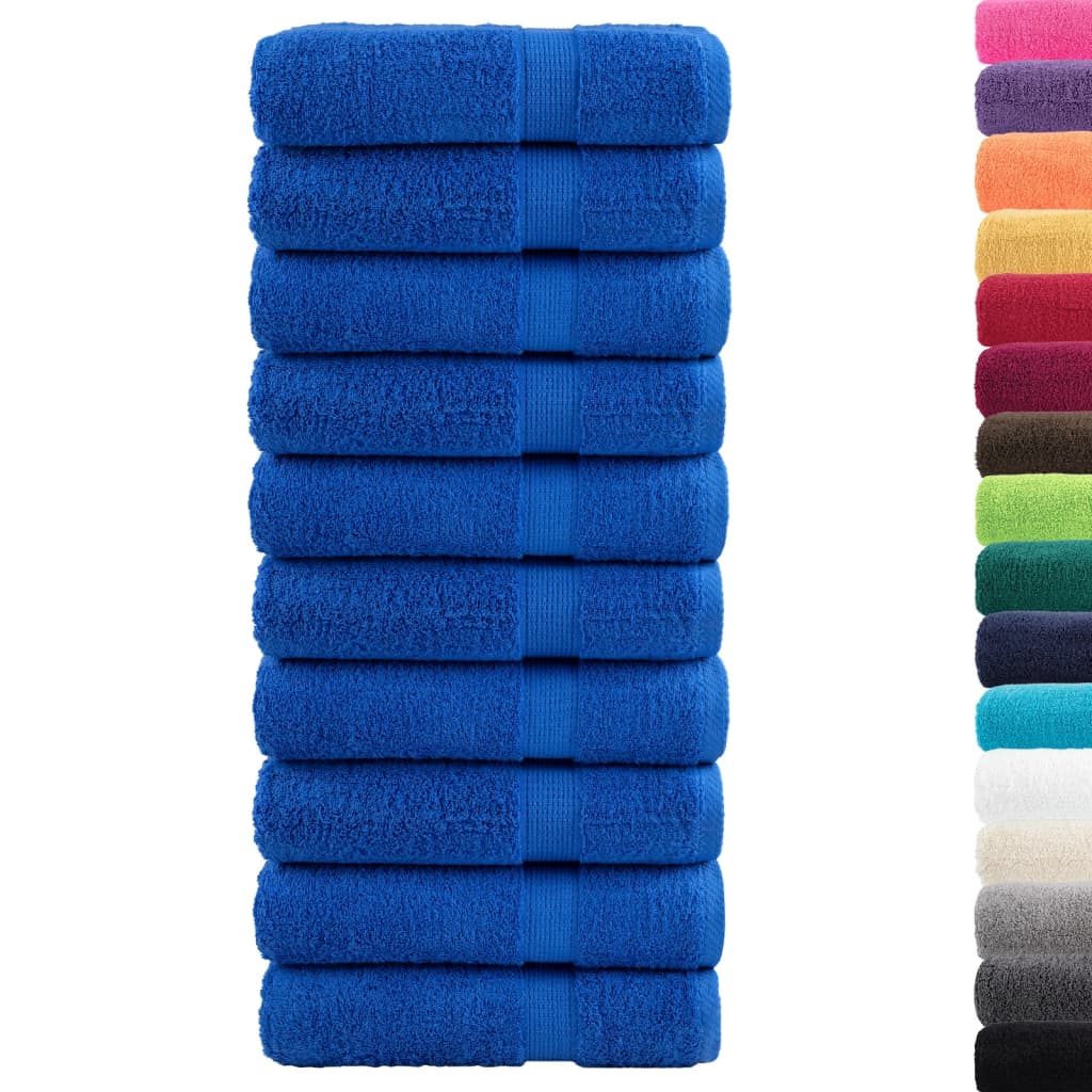 Toalhas de mãos premium solund 10 pcs 50x100 cm 600 gsm azul