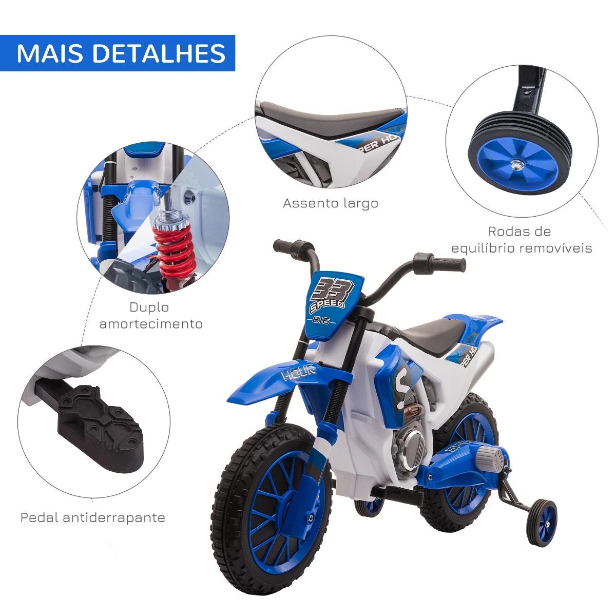 Mota Elétrica para Crianças acima de 3 Anos 12V Mota de Brinquedo Infantil com 2 Rodas de Equilíbrio Velocidade Máx. 8km/h Arran