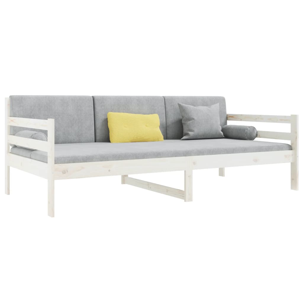 Sofá-cama sem colchão 90x190 cm madeira de pinho maciça branco