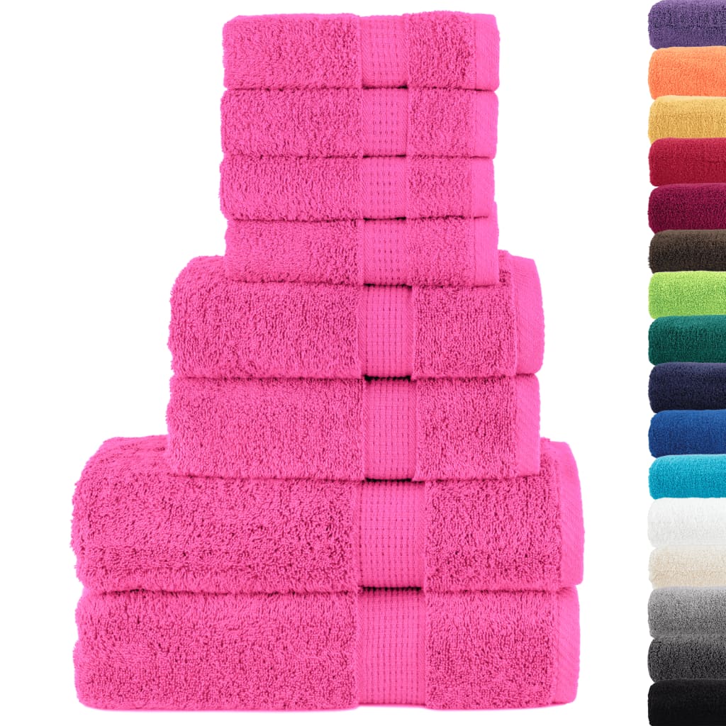 8Pcs conjunto toalhas banho premium solund 600 gsm rosa