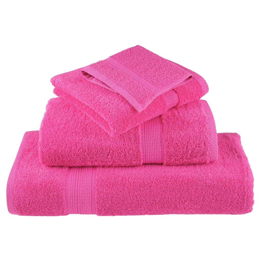 8Pcs conjunto toalhas banho premium solund 600 gsm rosa