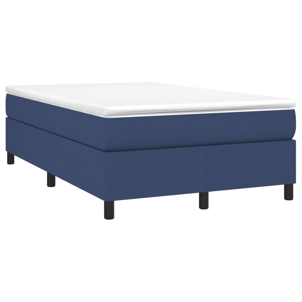 Estrutura de cama com molas 120x200 cm tecido azul