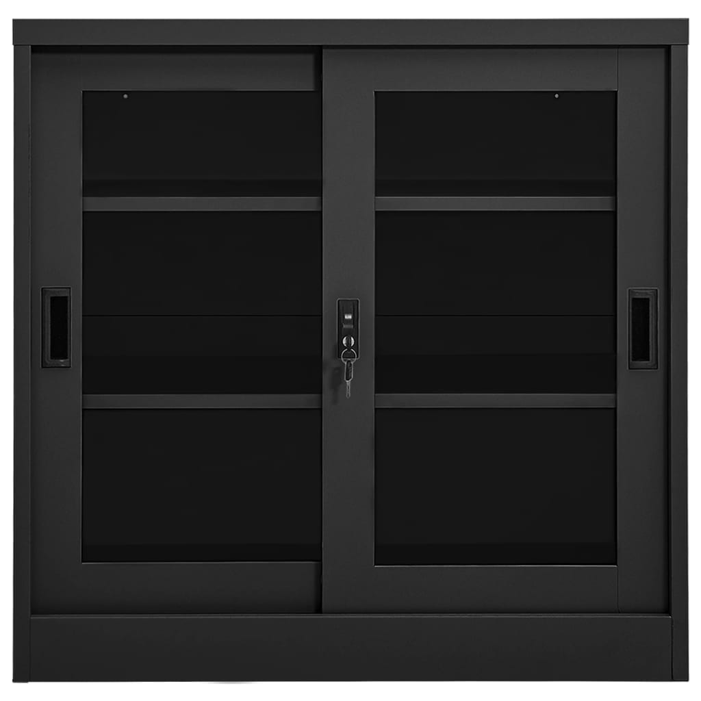 Armário com porta deslizante aço 90x40x90 cm antracite