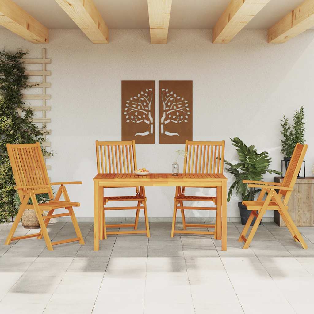 Conjunto de jantar p/ jardim 5 pcs 140x80x74 cm madeira de acácia maciça