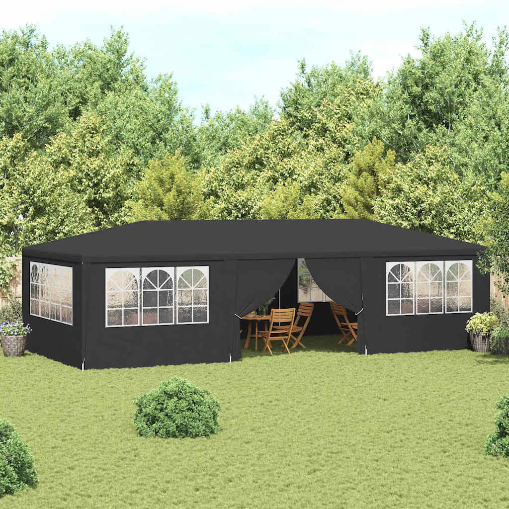 Tenda festas com paredes laterais 4x9m 90g/m² antracite