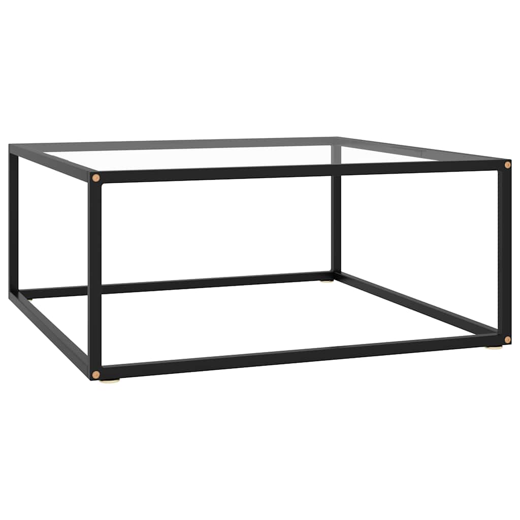 Mesa de centro 80x80x35 cm vidro temperado preto
