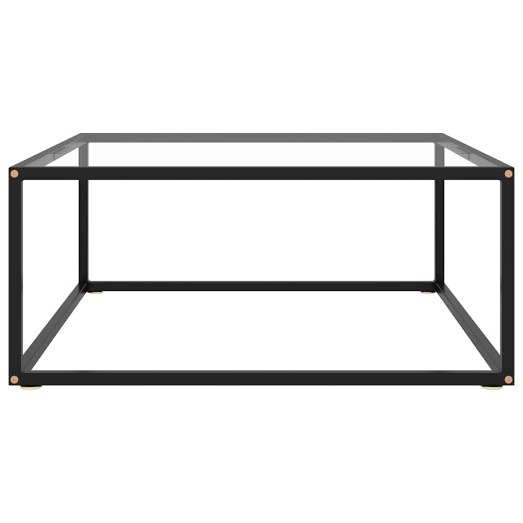 Mesa de centro 80x80x35 cm vidro temperado preto