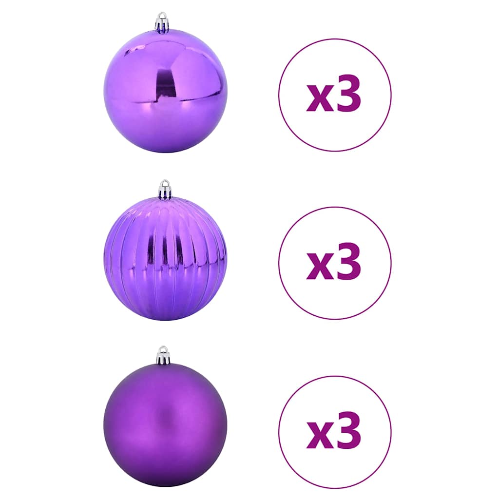 Conjunto de bolas de natal xl 9 unid. lilás ø 15 cm plástico