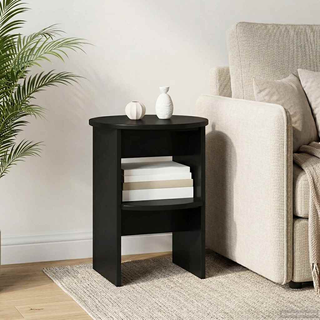 Armário lateral preto ø40 x 50 cm madeira engenheirada