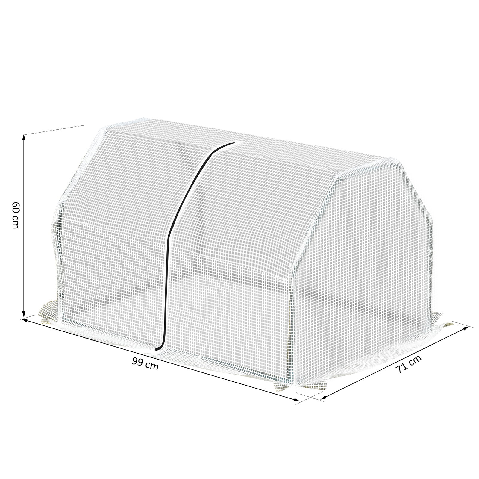 Estufa de jardim terraço 100x70x60cm estufa pequena com zíper pra cultivos de plantas flores estrutura de aço cobertura PE branco
