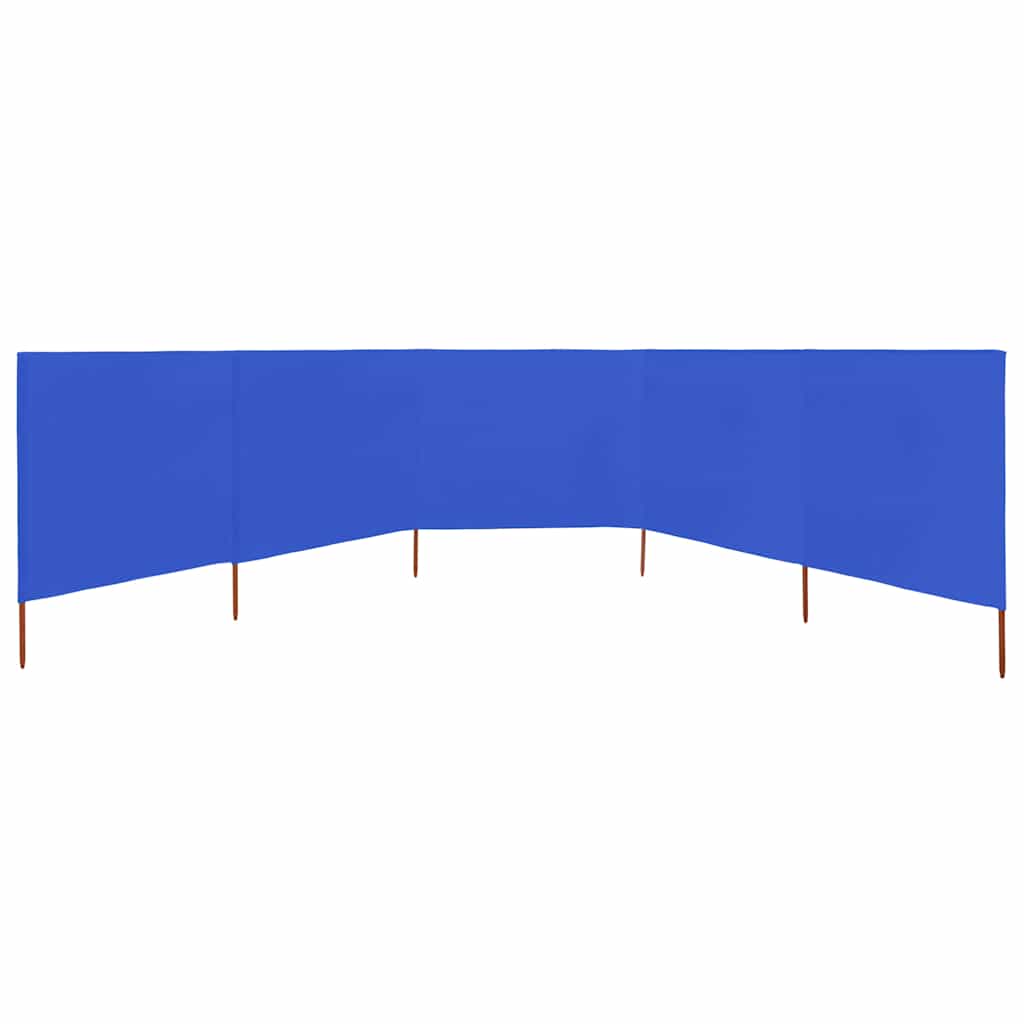 Para-vento com 5 painéis em tecido 600x80 cm azul-ciano