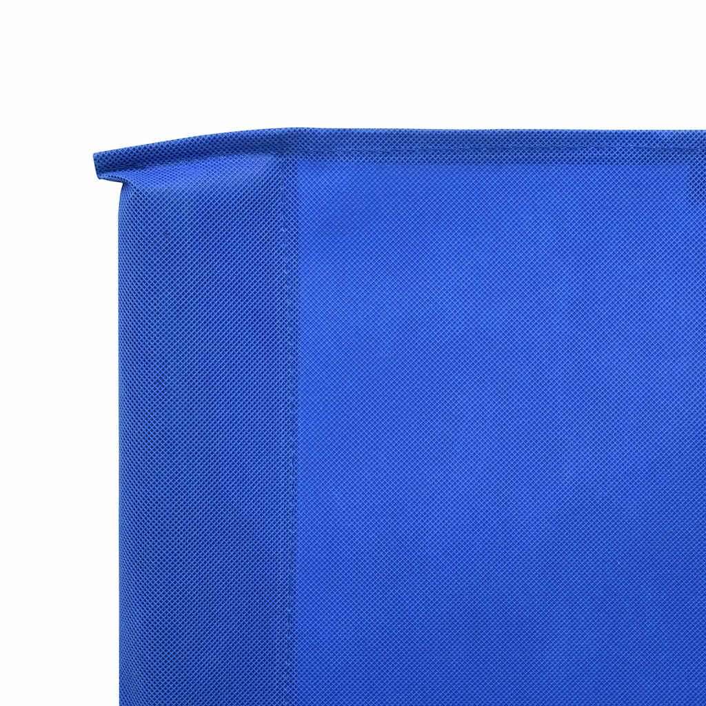 Para-vento com 5 painéis em tecido 600x80 cm azul-ciano