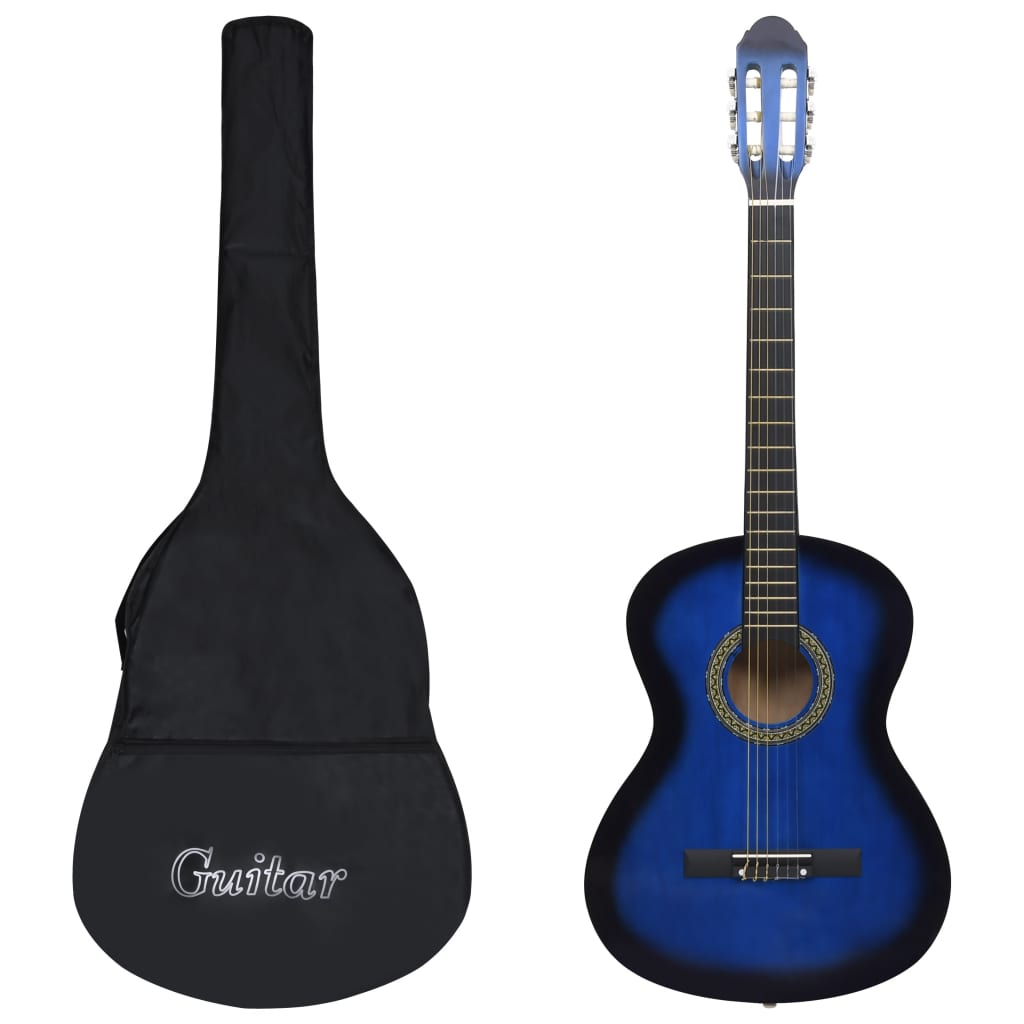 Guitarra clássica para iniciantes com saco 4/4 39" azul