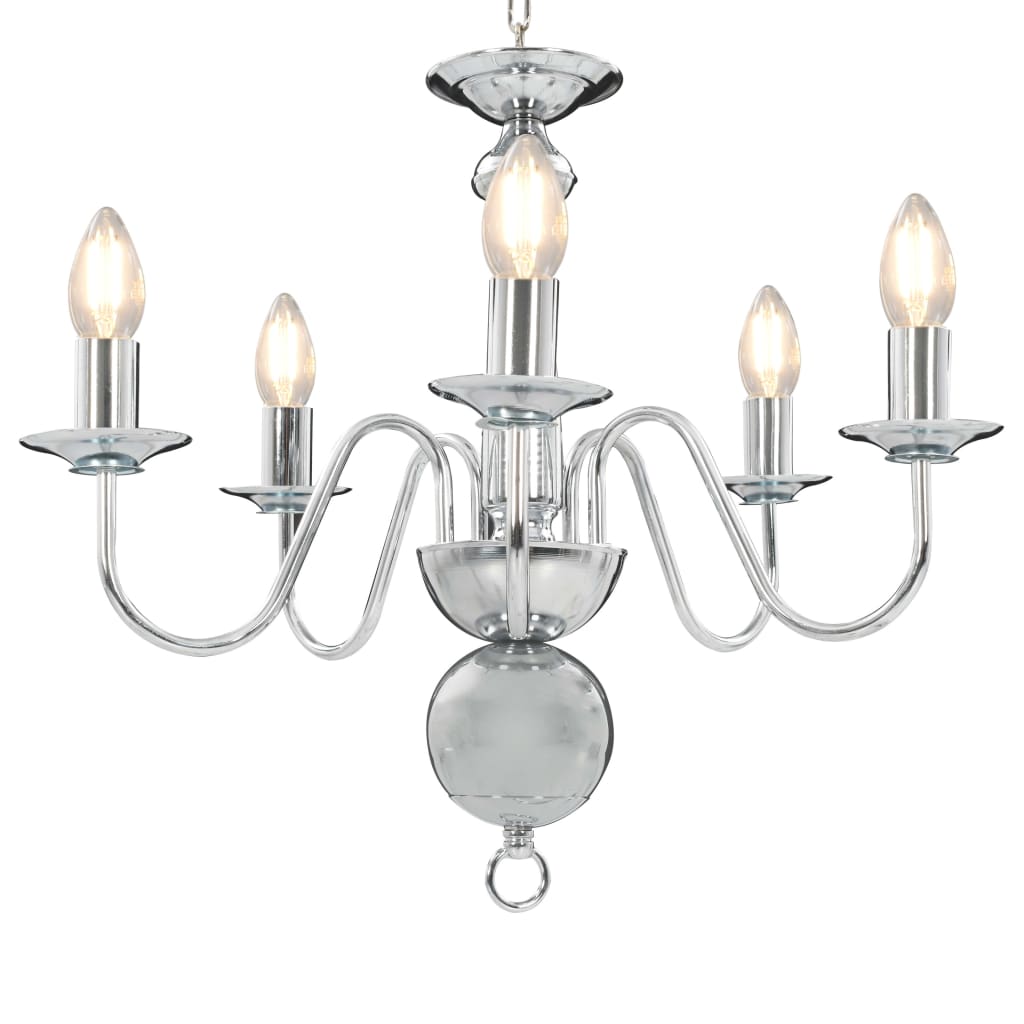 Lustre de 5 lâmpadas e14 prateado