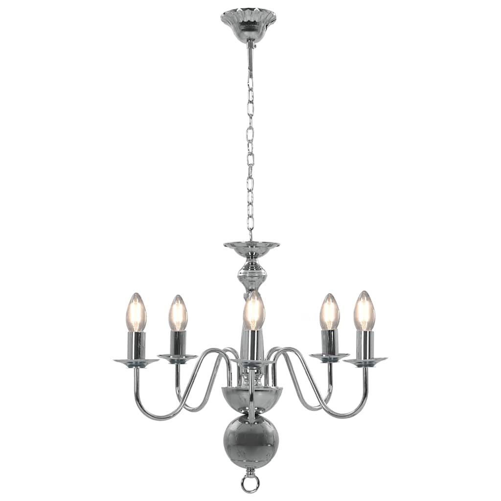 Lustre de 5 lâmpadas e14 prateado