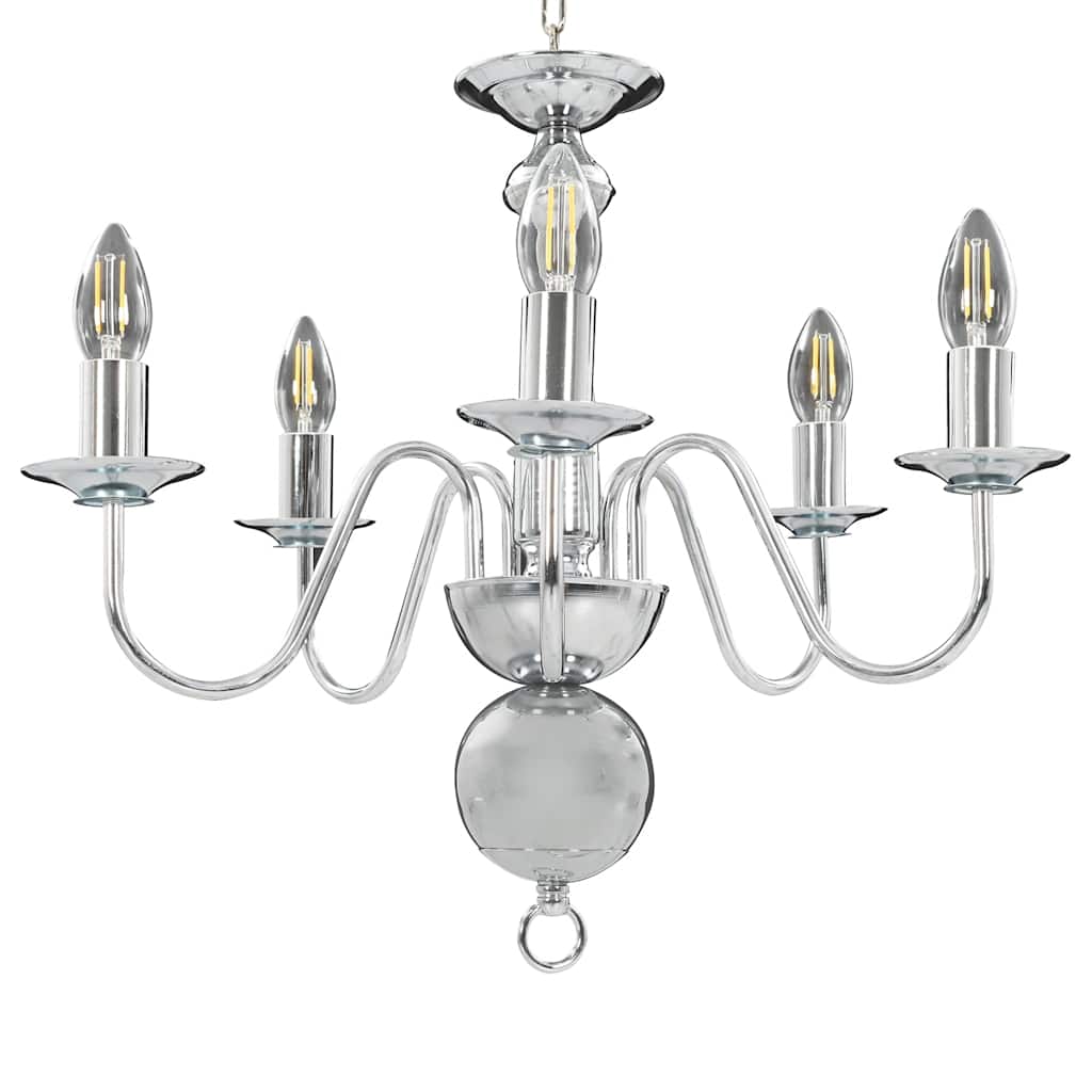 Lustre de 5 lâmpadas e14 prateado