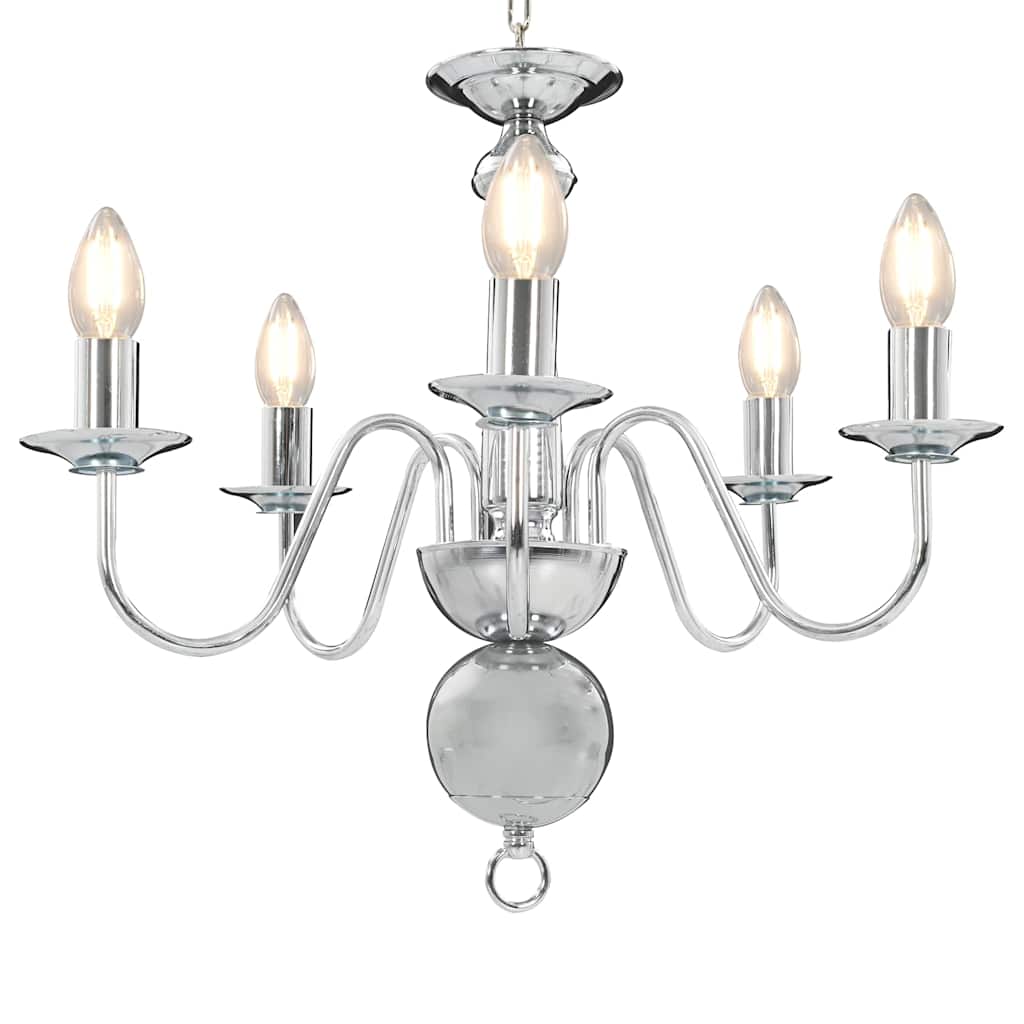 Lustre de 5 lâmpadas e14 prateado