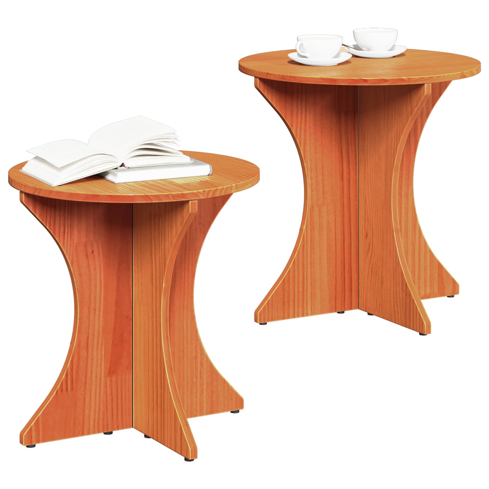 Mesa de centro 2 unid. marrom cera 46 x 46 x 47 cm